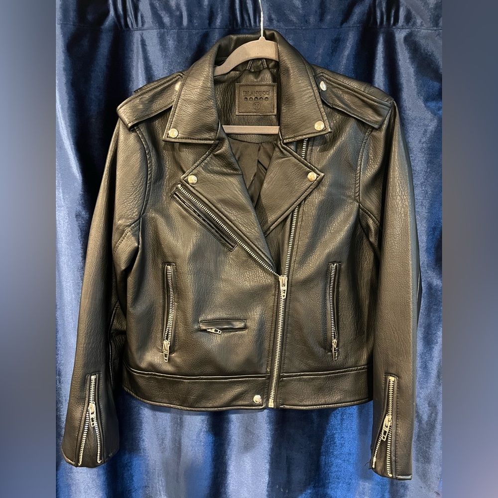 Blank NYC Black Leather Biker Jacket